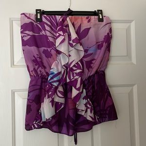 NU by Mark Anthony 100% silk strapless top size Medium